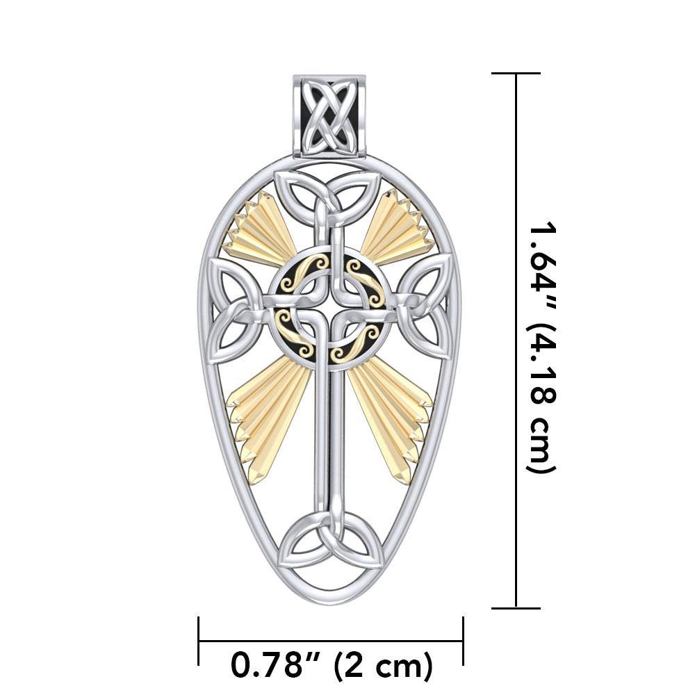 Celtic Knotwork Cross Silver & Gold Pendant MPD1821 Pendant
