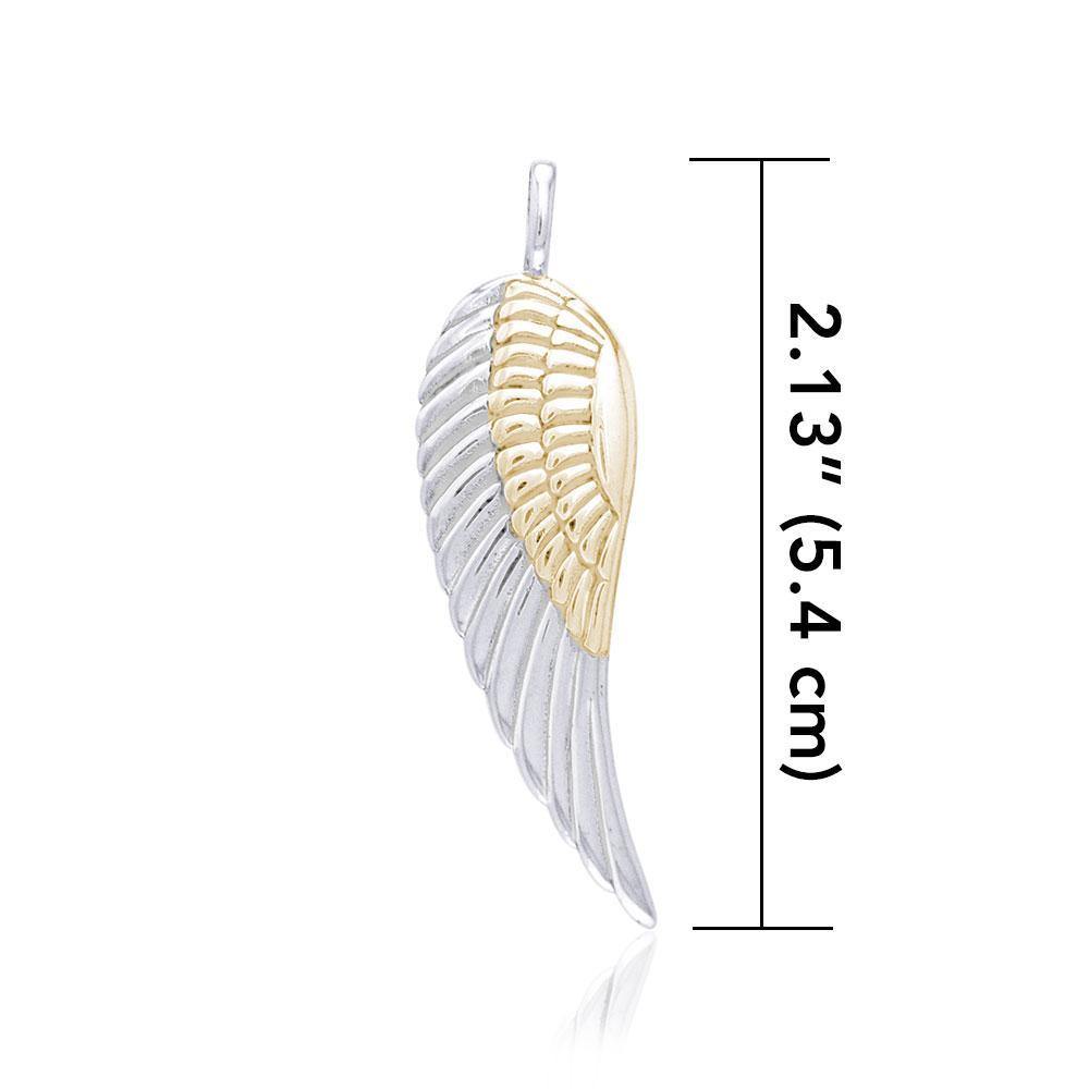 Angel Wing Silver and Gold Pendant MPD2932 - Peter Stone Wholesale