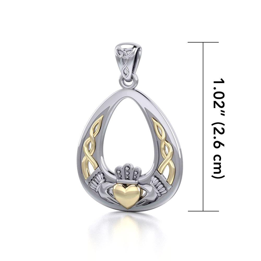 Celtic Claddagh Silver and Gold Pendant MPD3034 Pendant