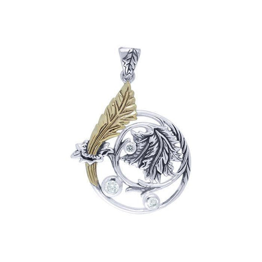 Shimmering Leaf Silver Pendant MPD3346