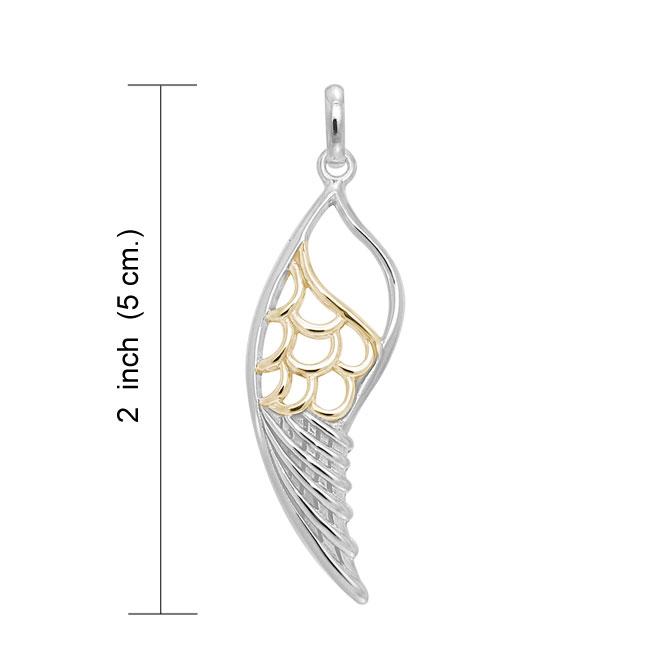 Wing Silver and Gold Pendant MPD3437 - Peter Stone Wholesale