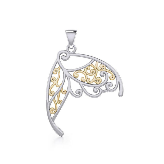 Butterfly Wing Silver and Gold Pendant MPD3586 - Peter Stone Wholesale