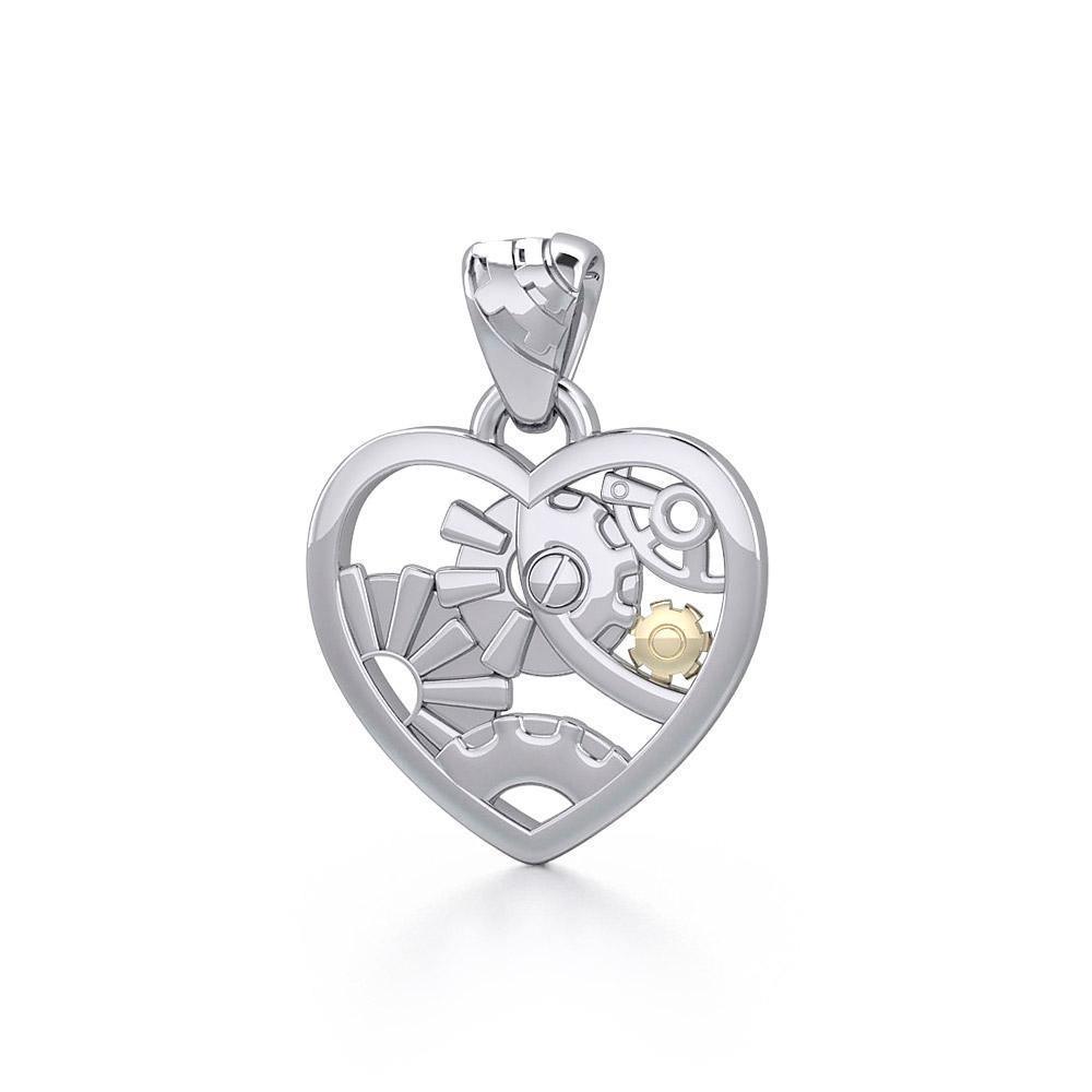 Heart Steampunk Sterling Silver Pendant MPD3871 Pendant