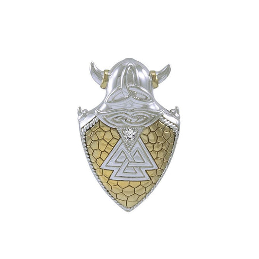 Viking Valknut Shield Silver and Gold Vermeil Pendant MPD4395 Pendant