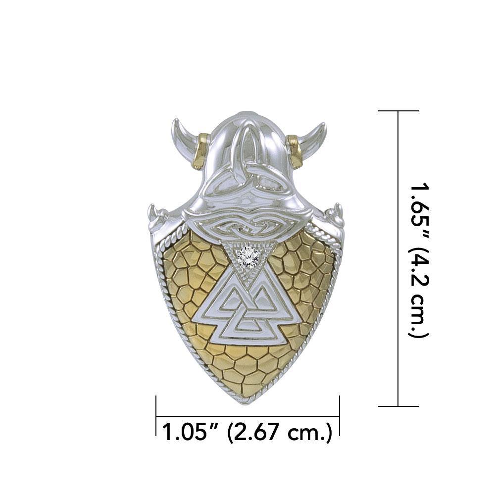 Viking Valknut Shield Silver and Gold Vermeil Pendant MPD4395 Pendant