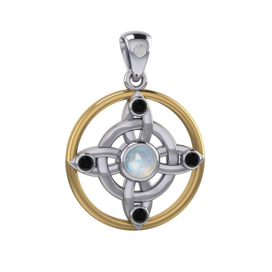 Celtic Witches Protection Knot Silver and Gold Pendant MPD4728 - peterstone.dropshipping