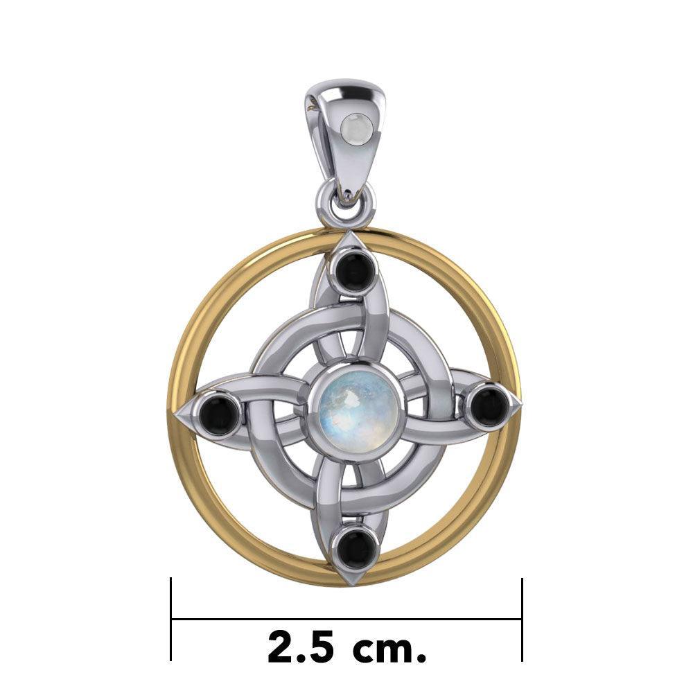 Celtic Witches Protection Knot Silver and Gold Pendant MPD4728 - peterstone.dropshipping