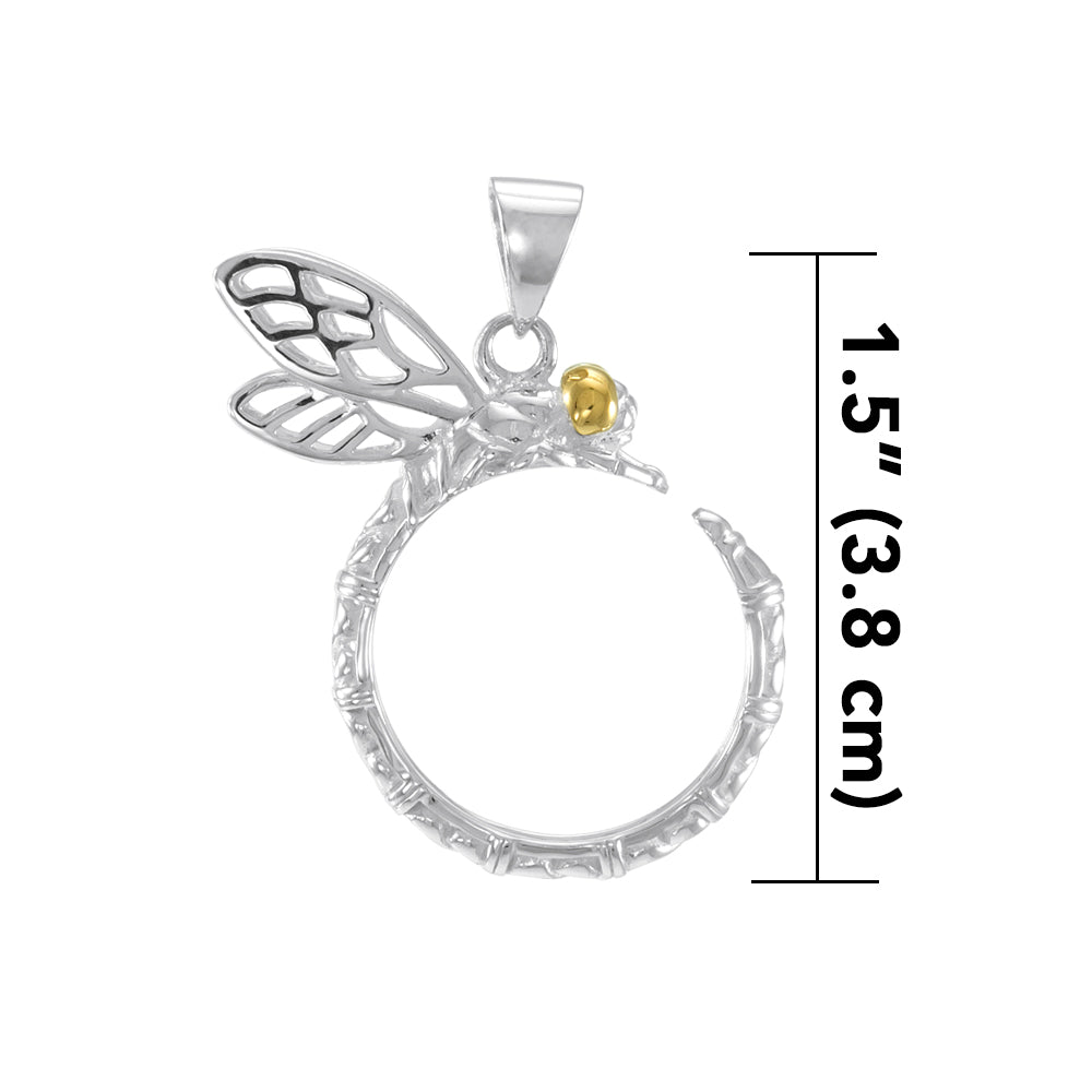 Sterling Silver and Gold Dragonfly Pendant MPD4854 Pendant