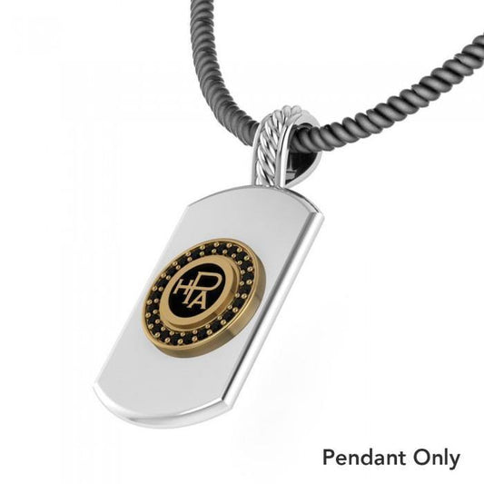High Performance Amulet Silver and Gold Pendant with Black Spinel