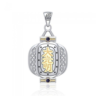 The Reiki Dai Ko Myo Japanese Lantern Silver and Gold Pendant with Gemstone