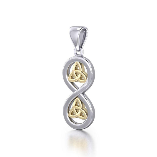 Infinity with Trinity Knot Silver and Gold Pendant MPD5210 Pendant