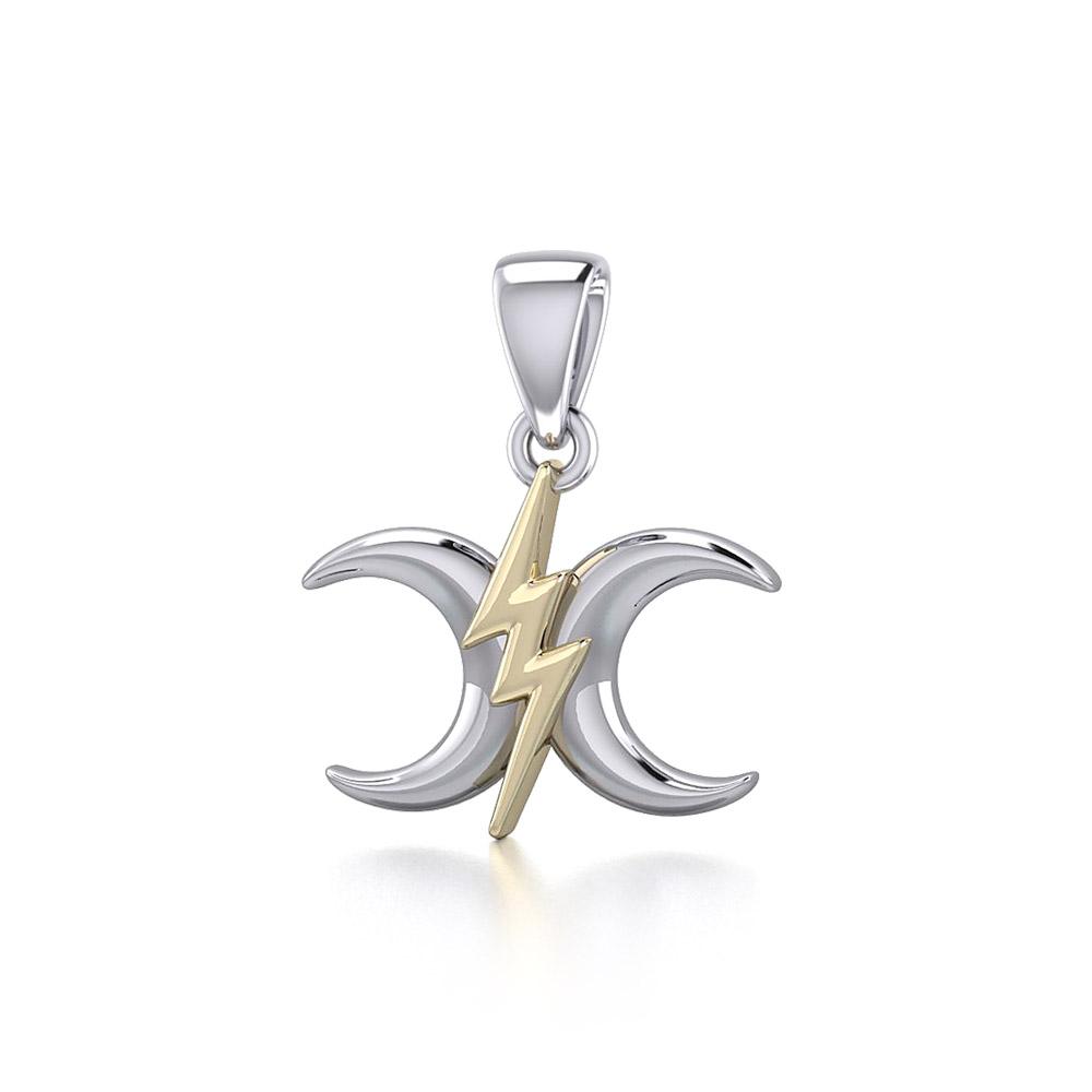 The Power Moon Silver and Gold Pendant MPD5257 - Peter Stone Wholesale