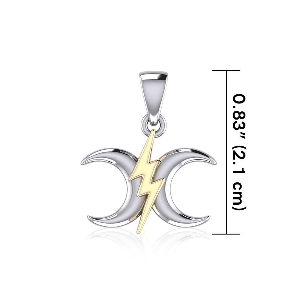 The Power Moon Silver and Gold Pendant MPD5257 - Peter Stone Wholesale