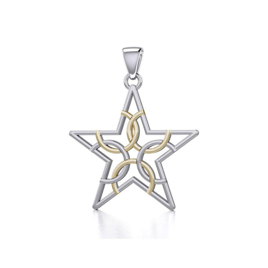 The Fifth Circle with Star Silver and Gold Pendant MPD5264 - Peter Stone Wholesale