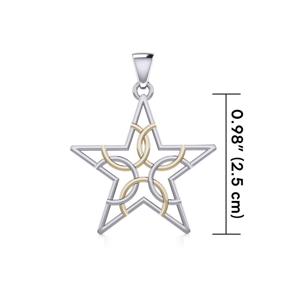 The Fifth Circle with Star Silver and Gold Pendant MPD5264 - Peter Stone Wholesale