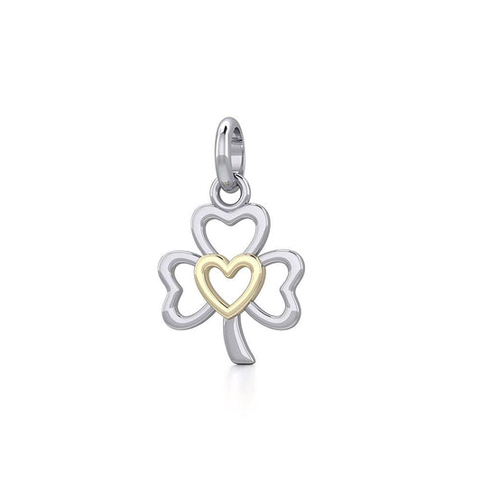 The Golden Heart in Shamrock Silver Pendant MPD5269 - Peter Stone Wholesale