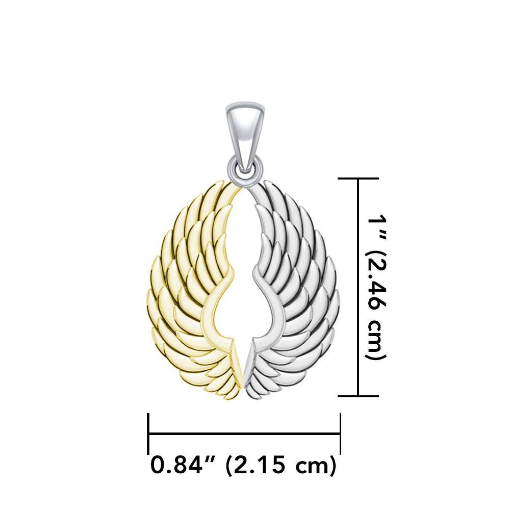 14 Karat Gold Plated on Sterling Silver Angel Wings Pendant MPD5332 Pendant