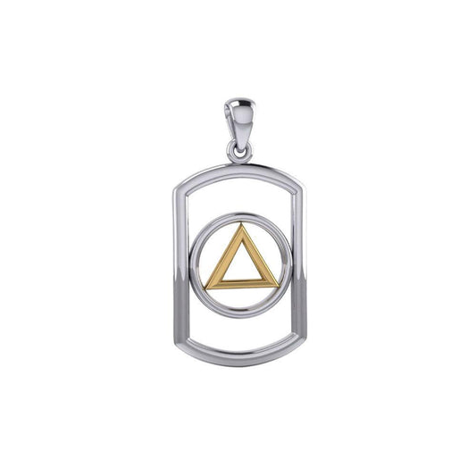 Recovery Silver with 14K Gold Accent Pendant MPD6049 - peterstone.dropshipping