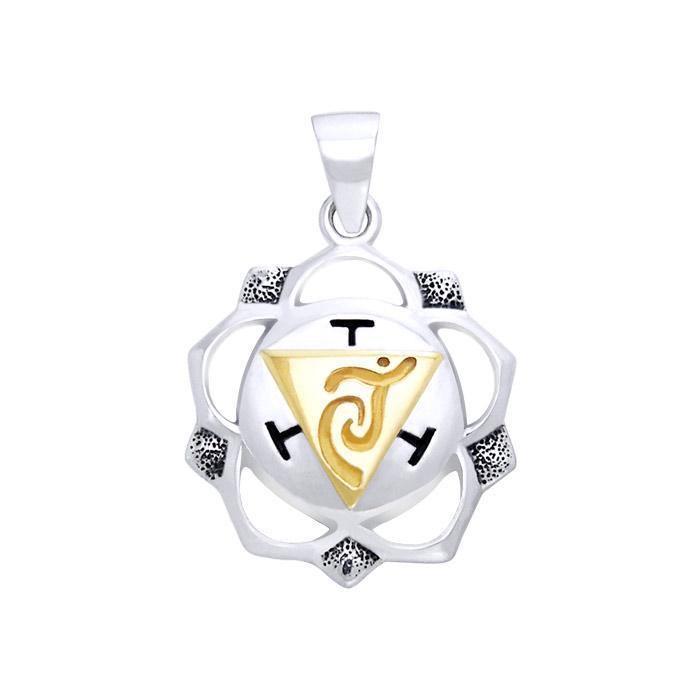 Manipura Solar Plexus Silver and Gold Chakra Pendant MPD897