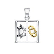 Cancer Zodiac Symbol Silver Pendant MPD917