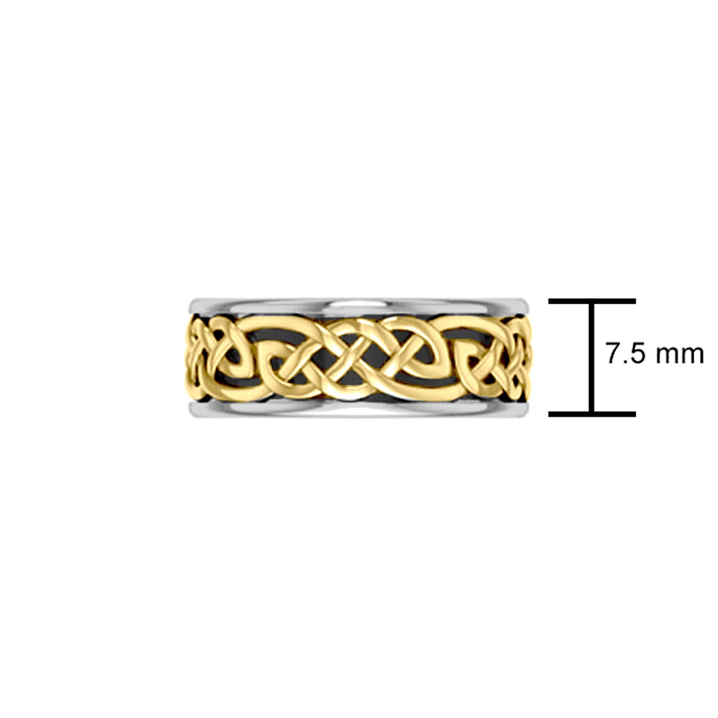 Celtic Knotwork Silver and Gold Accent Wedding Ring MRI2353