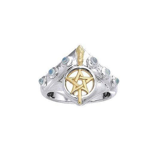 Silver Broomstick Ring MRI343 - Wholesale Jewelry