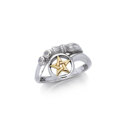 Silver and Gold Vermeil Broomstick Ring MRI355 Ring