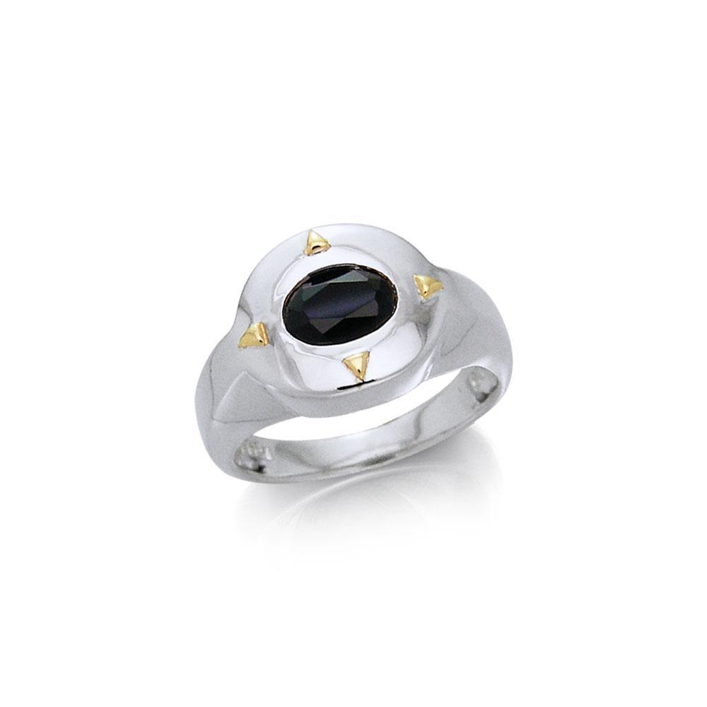 Black Magic Marquis Silver & Gold Ring MRI451 Ring