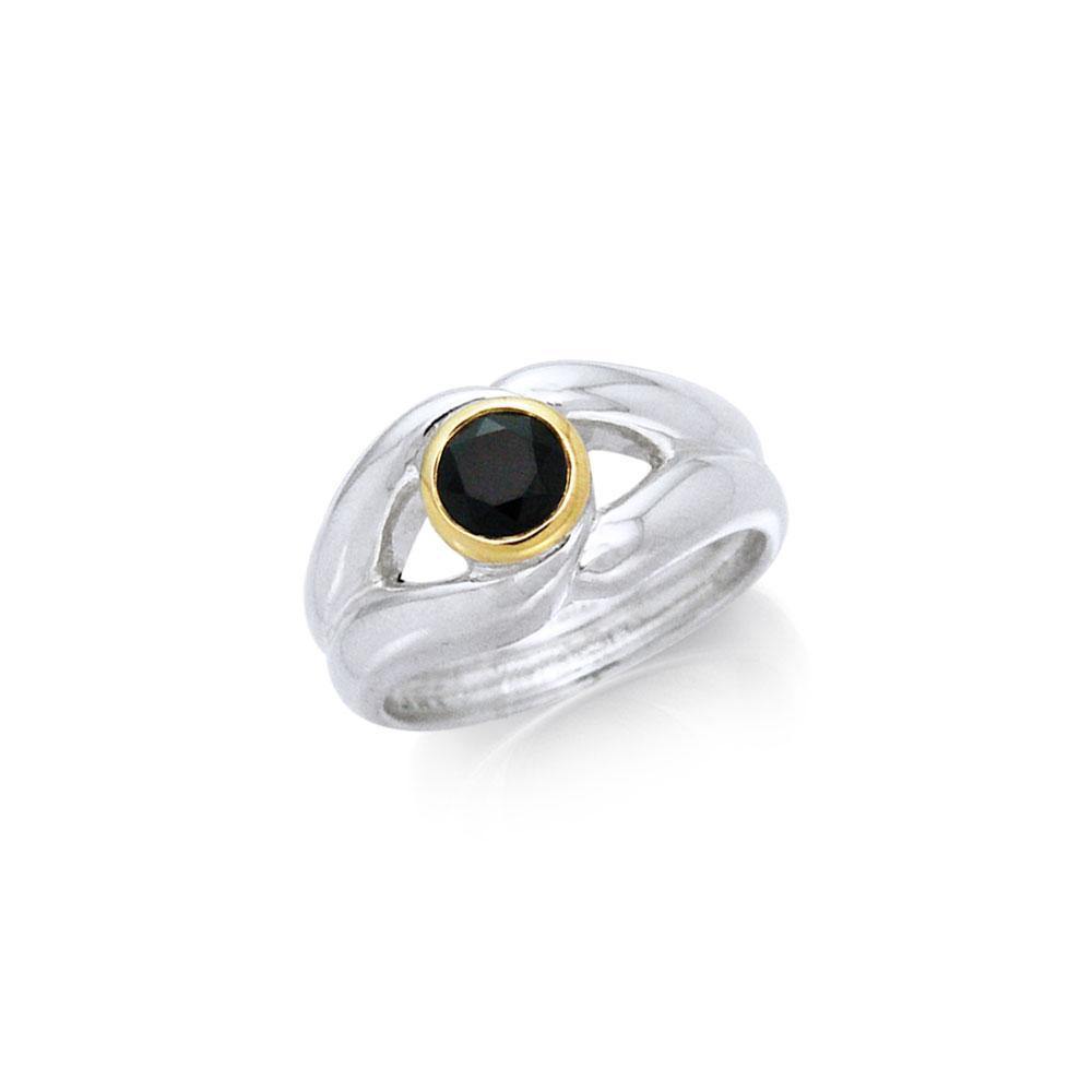 Black Magic Marquis Silver & Gold Ring MRI460 Ring