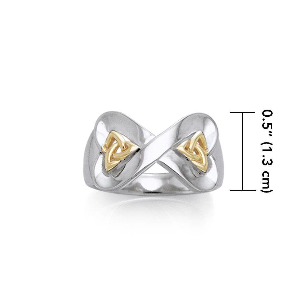 Danu Silver and Gold Celtic Knotwork Ring MRI599 Ring