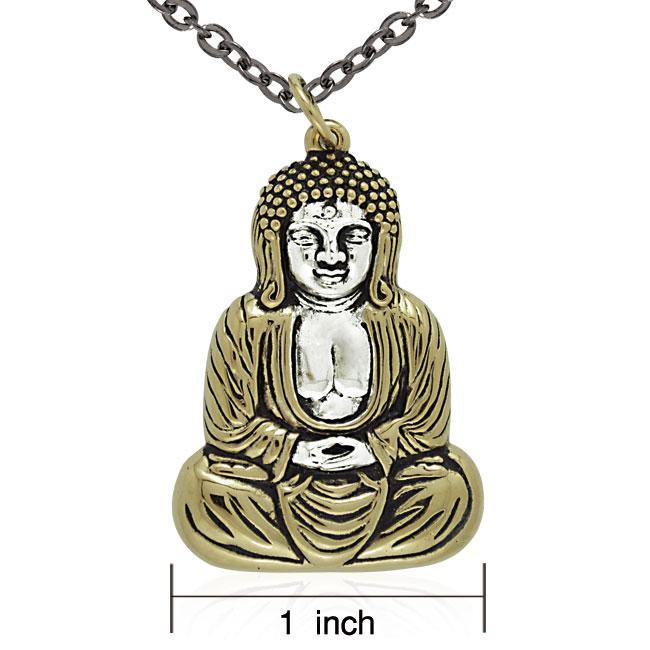 Silver and Gold Sitting Buddha Pendant and Chain Set by Amy Zerner  MSE464 Set