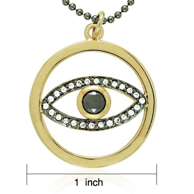 Silver and Gold Magic Eye Pendant and Chain Set MSE465 Set