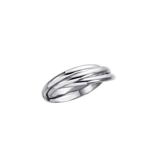Thin Three Roll Silver Ring NR011 Ring
