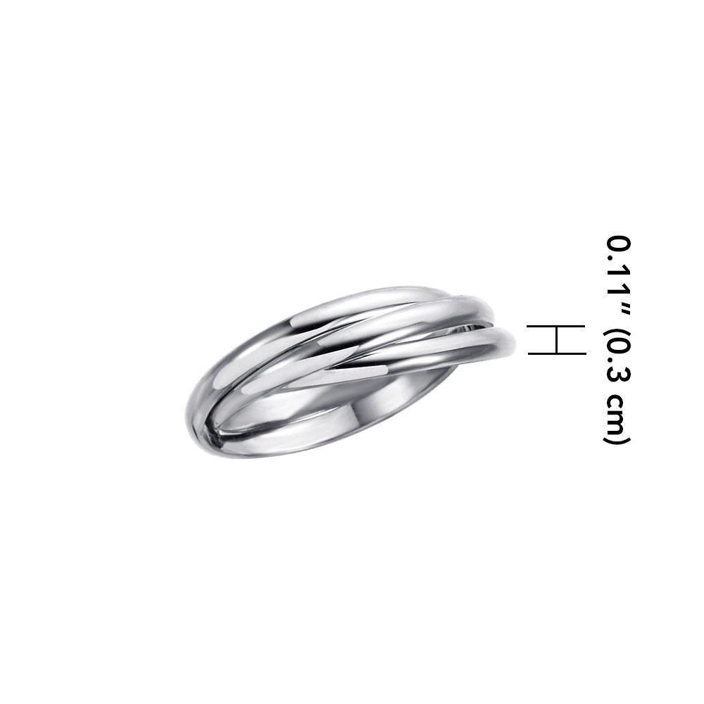 Thin Three Roll Silver Ring NR011 Ring