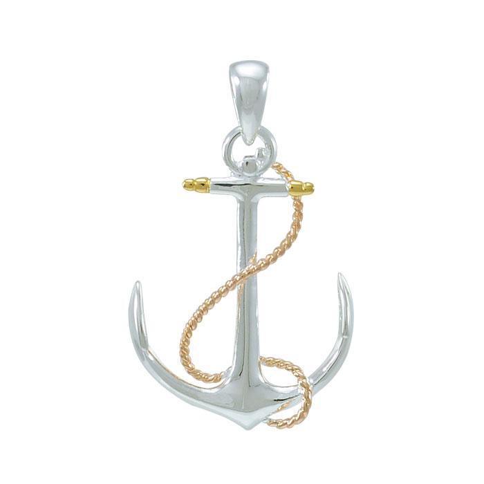 Anchor Three Tone Pendant OMG635