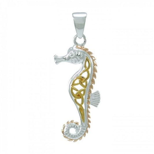 Celtic Three Tone Seahorse Pendant OPD055