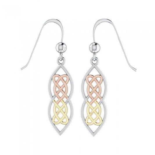 Celtic Knotwork Hearts Three Tone Earrings OTE121