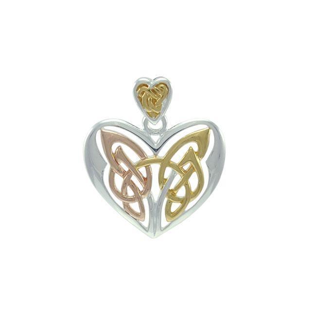 Eternal Heart Celtic Knotwork Three Tone Pendant OTP3445 Pendant