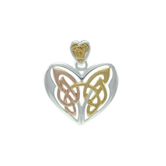 Eternal Heart Celtic Knotwork Three Tone Pendant OTP3445 Pendant