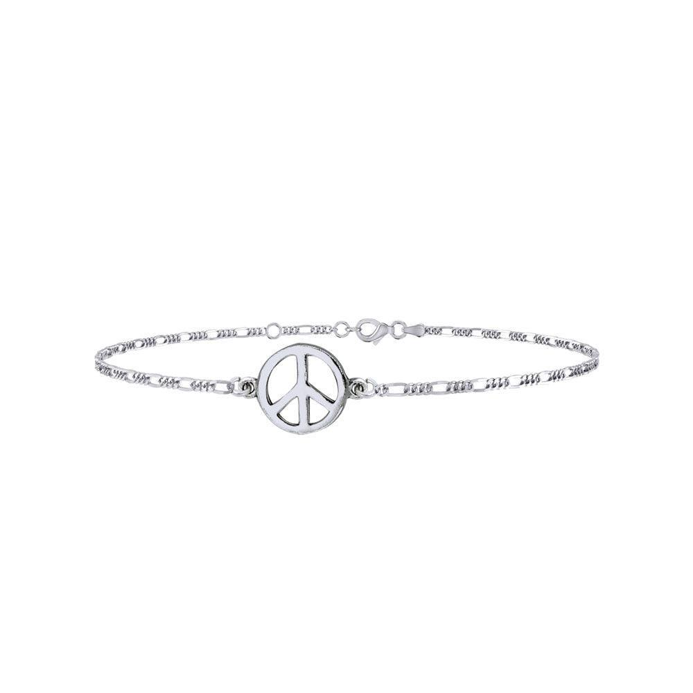 Peace Silver Anklet TAL035 - peterstone.dropshipping