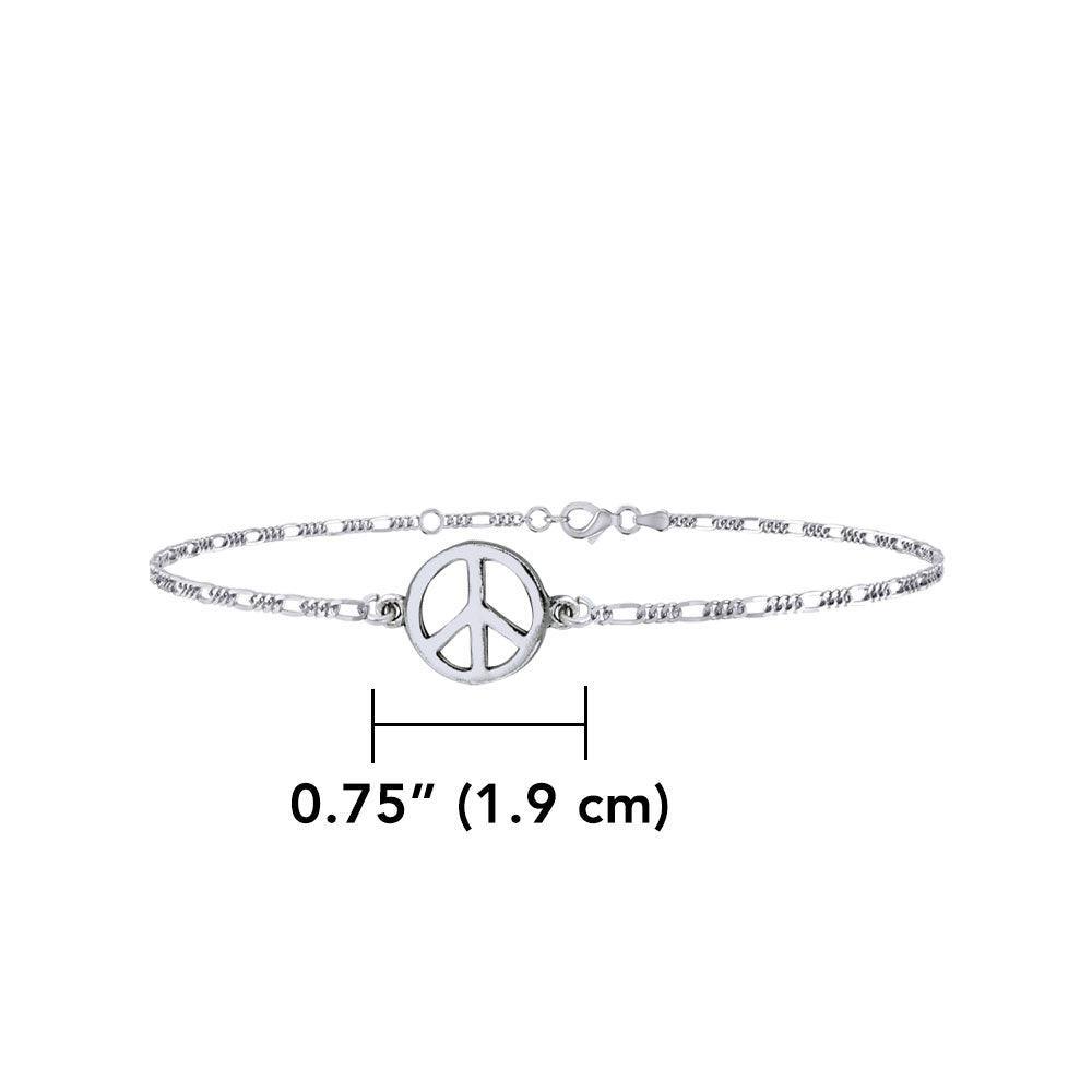 Peace Silver Anklet TAL035 - peterstone.dropshipping