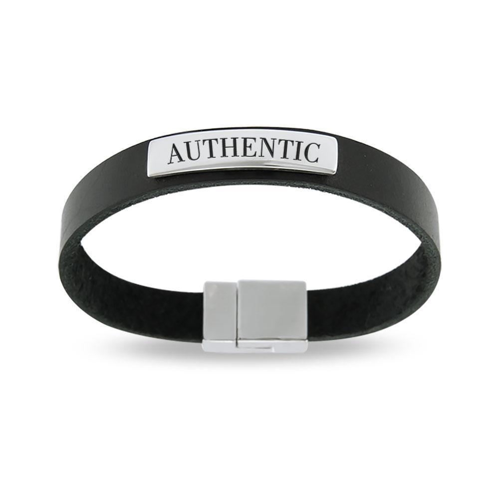 Small Leather Bracelet with Words That Matter TBA197 Bangle