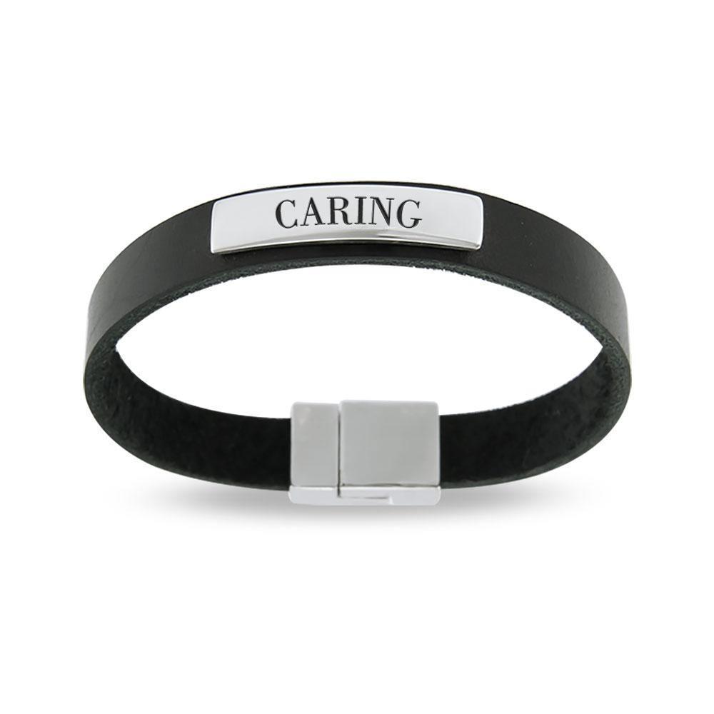 Small Leather Bracelet with Words That Matter TBA197 Bangle