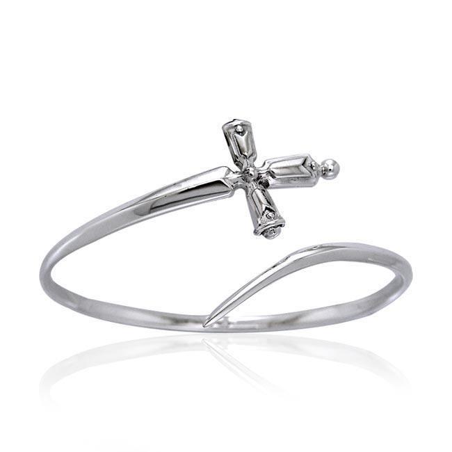 Silver Cross Bangle Cuff Bracelet TBA124 Bangle