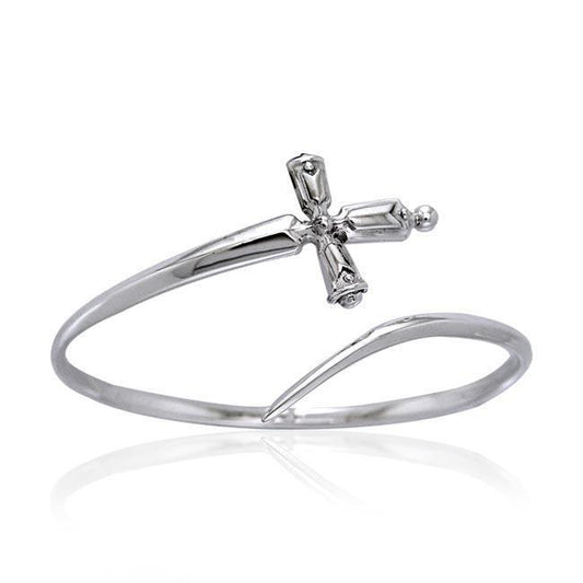 Silver Cross Bangle Cuff Bracelet TBA124 Bangle
