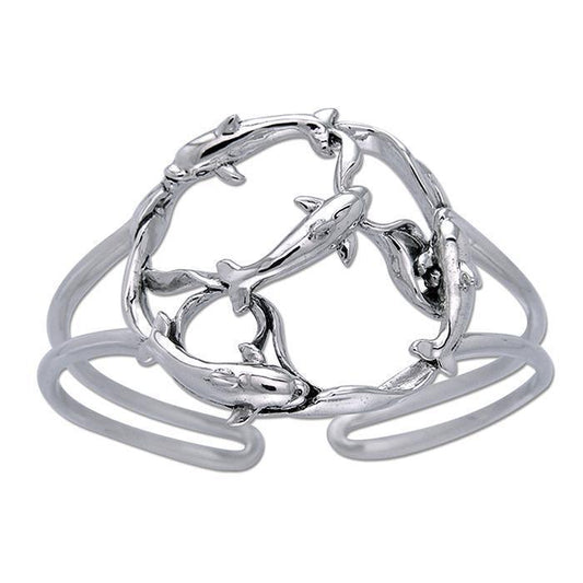 Dolphin Pod Sterling Silver Cuff Bracelet TBA130 Bracelet