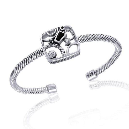 Cluster of Black Spinel and Diamond Bracelet - Wholesale Jewelry