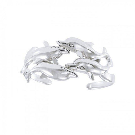 Dolphins Sterling Silver cuff Bracelet TBA192 Bracelet