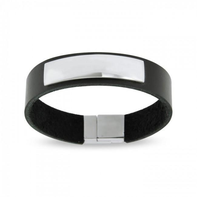 Large Leather Bracelet TBA198 Custom Word Bangle