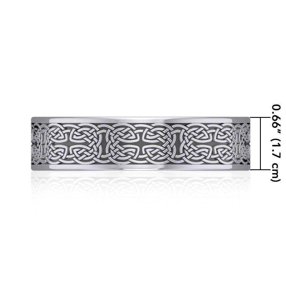 Large Celtic Knotwork Sterling Silver Cuff Bracelet TBA209 Bangle